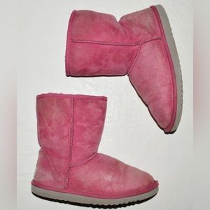 UGG AUSTRALIA UGGS 5825 CLASSIC SHORT BOOTS SZ 6 M RED SUEDE SHEARLING BOOTIES